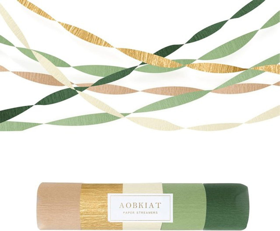5 Stück Papiergürtel im Bohemian Stil in Grün, Gold, Beige und Khaki für Hochzeiten und Partys - Bild 1