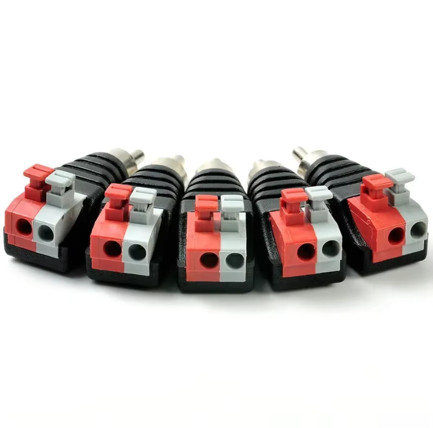 2er-Set RCA Audio-Adapter Kabel mit männlichen Steckern für Mono-Kanäle in Schwarz - Bild 5