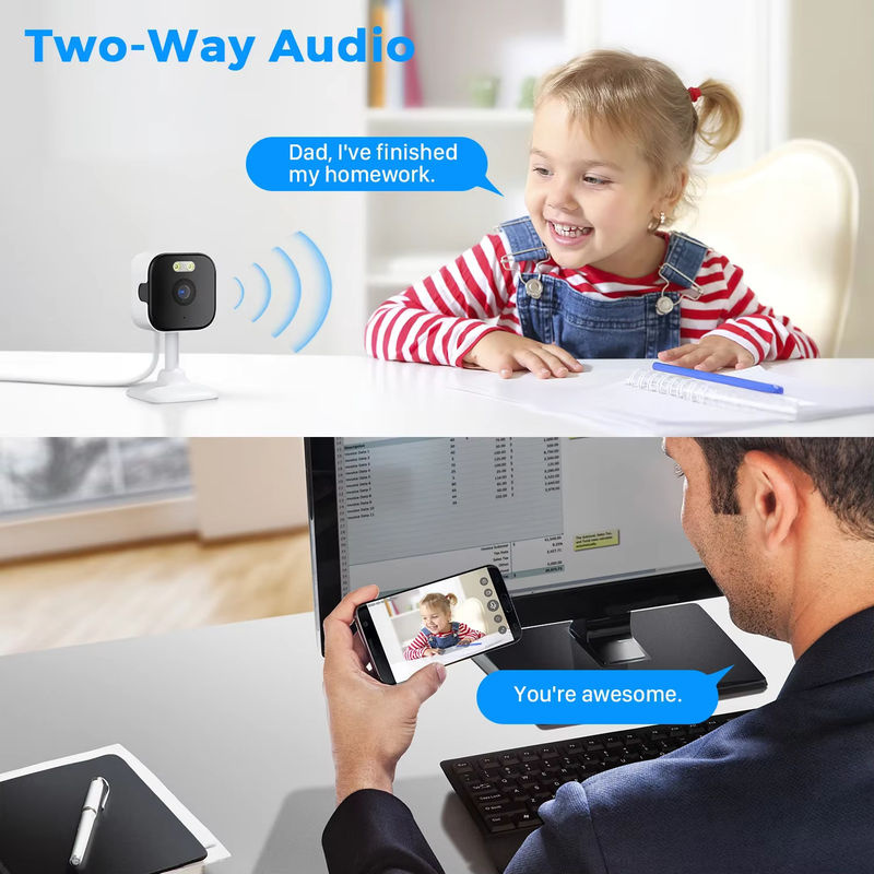 O-KAM Mini 5MP WLAN IP-Kamera für Innenräume mit KI-Menschenerkennung und Farbnachtsicht in Weiß - Bild 2
