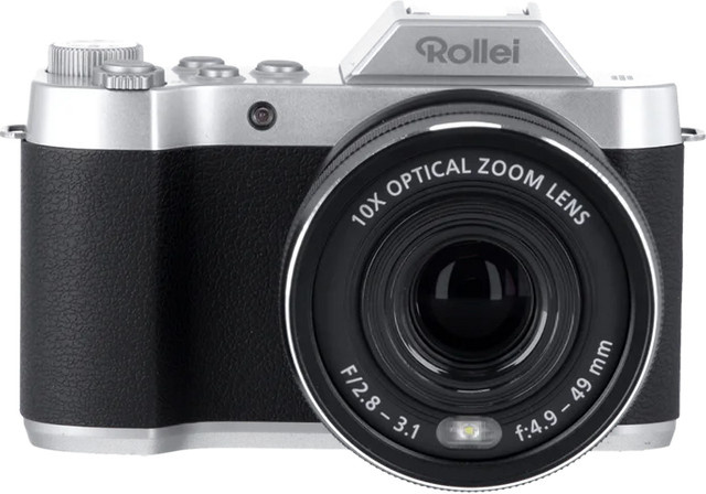 Rollei Powerflex 10x Retro Kompaktkamera in Schwarz und Silber - Bild 1