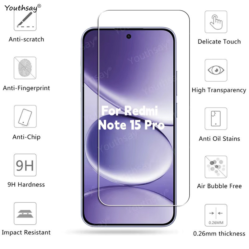 6in1 Schutzset aus gehärtetem Glas für Xiaomi Redmi Note 15 Pro 5G inklusive Display- und Objektivschutz, transparent - Bild 2