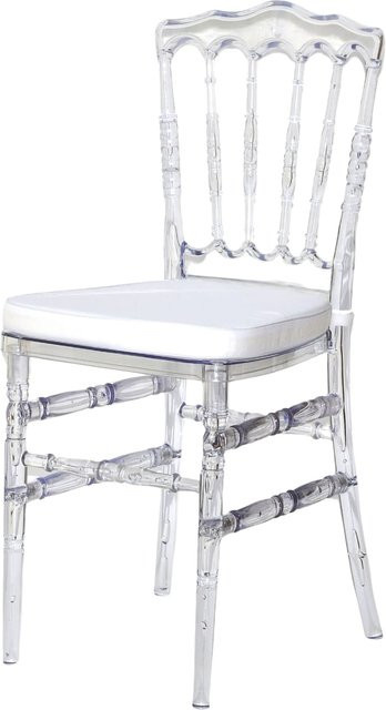 Dazikemo 2er Set Stapelbare Stühle aus Acryl und Polycarbonat, Farbe Transparent, Höhe: 90 cm, Breite: 40 cm - Bild 1