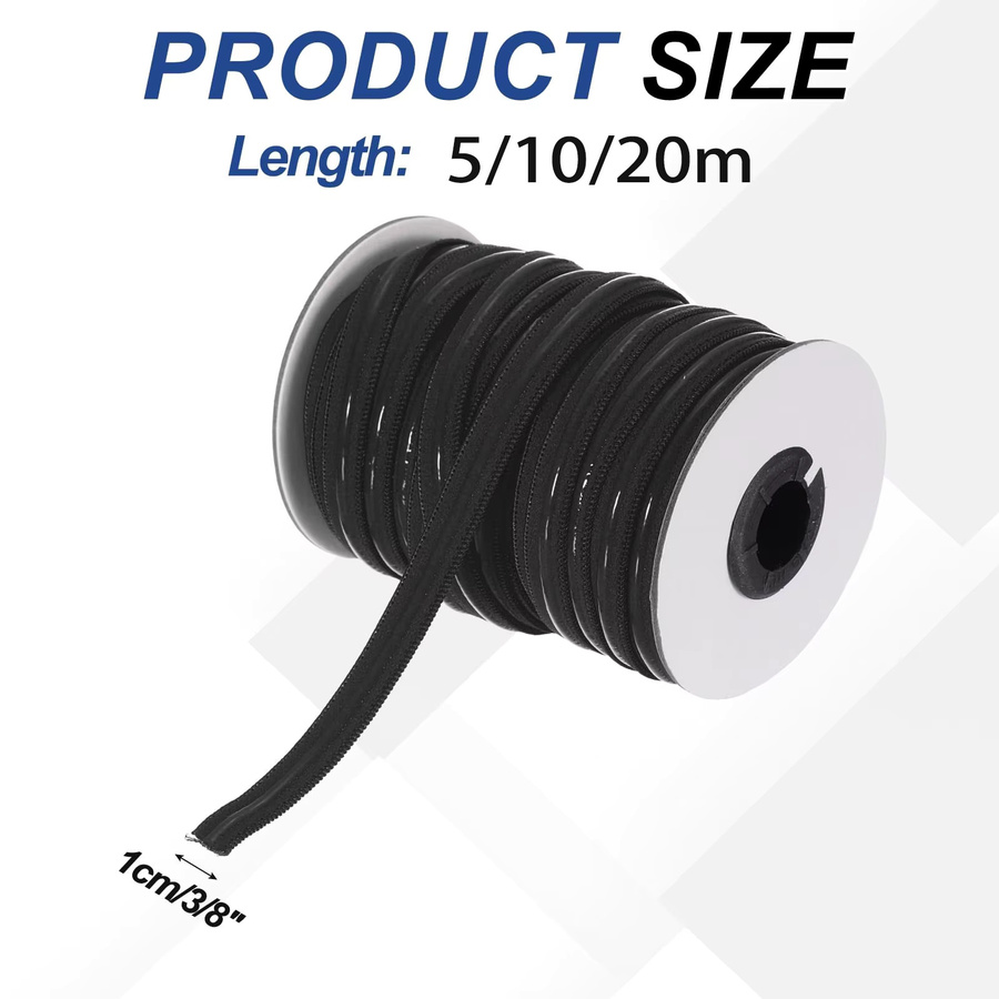Elastisches Silikon-Gummiband in Schwarz für DIY-Kleidungszubehör und Haarschleifen - Bild 1