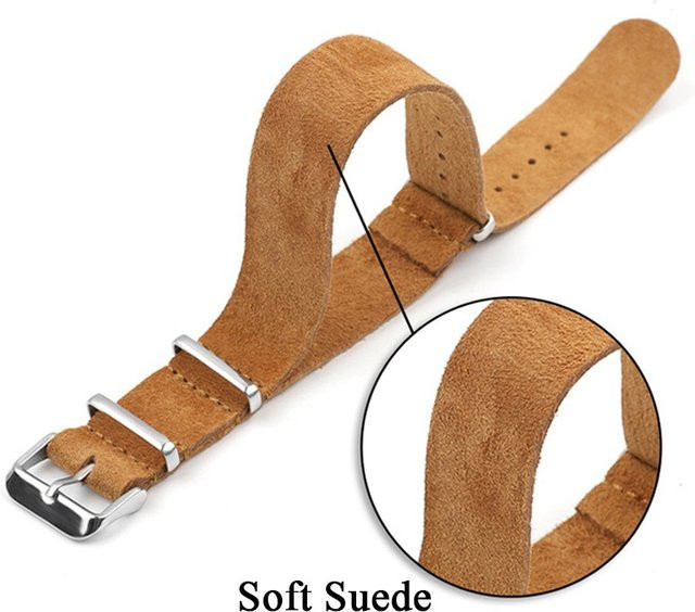 Langley Uhrenarmband Wildleder Echtleder, Vintage, Herren - Bild 1