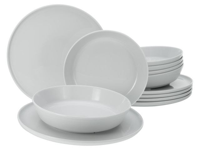 CreaTable Tafelservice Chef Collection aus Porzellan, 12-teilig, Weiß - Bild 1