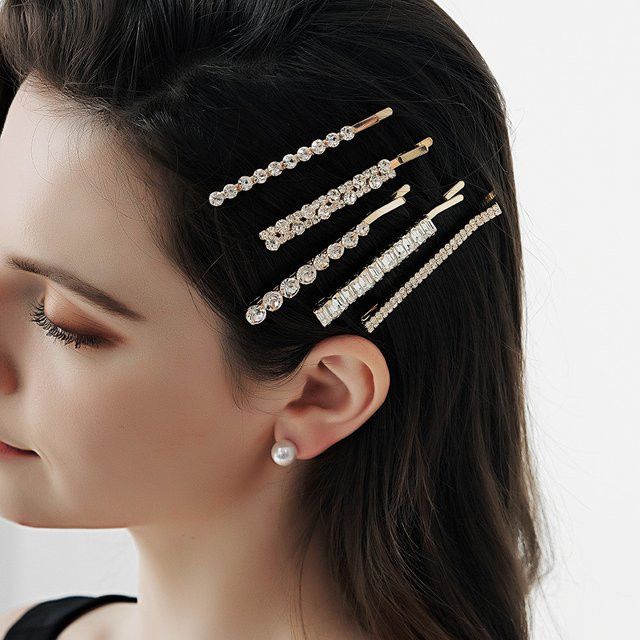 Haarspange mit Strass, 5er-Set, Damen, Mädchen - Bild 1