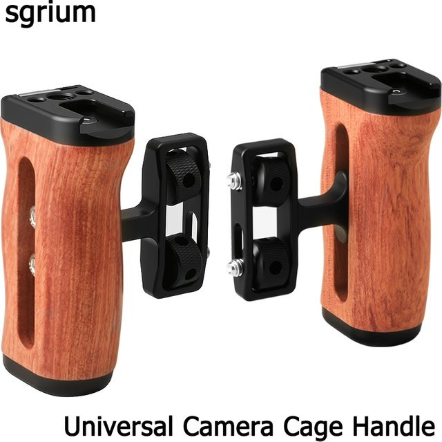 sgrium Universal-Kamerakäfig für Sony mit Holzgriff und Kaltschuh in Schwarz - Bild 1