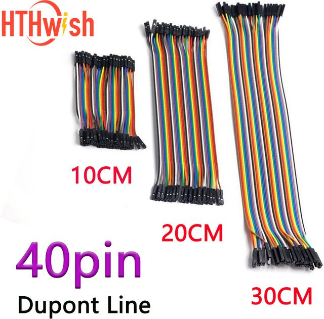 40PIN Dupont Jumper Kabel Set in Mehrfarbig mit Stecker auf Stecker, Buchse auf Buchse und Stecker auf Buchse für Arduino DIY Kits in 10 cm, 20 cm und 30 cm Länge - Bild 1
