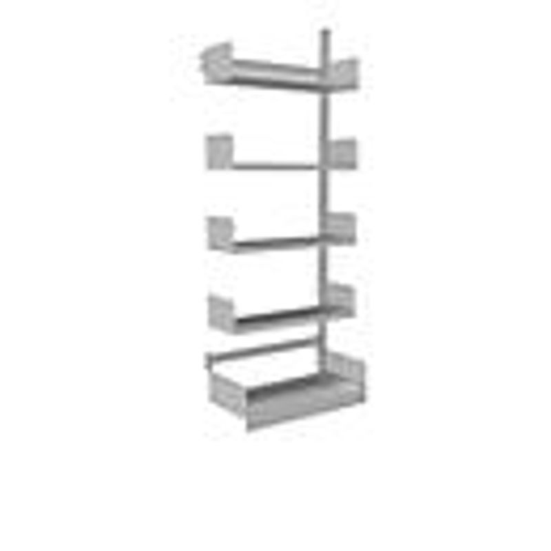 Kerkmann Variabo Freiarmregal Anbaufeld einseitig in Grau aus Metall mit verstellbaren Fachböden, B/T/H: 75 x 30 x 200 cm - Bild 2