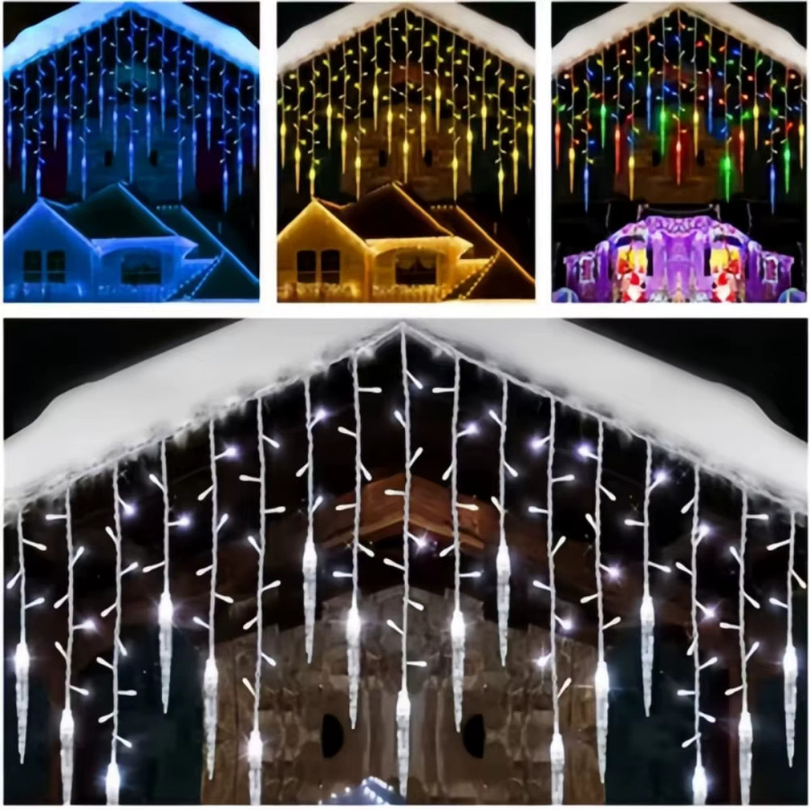 LED-Lichtervorhang Eiszapfen-Lichterkette OKAL RED EAST in Transparent für die Außenbeleuchtung im Garten und zur Weihnachtsdekoration - Bild 4