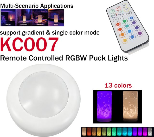 Sprouture Lab Puck Lights RGBW LED Lichtset mit 13 Farben und Fernbedienung für Bambu Lab KC007 und MakerWorld 3D-Lampen - Bild 1