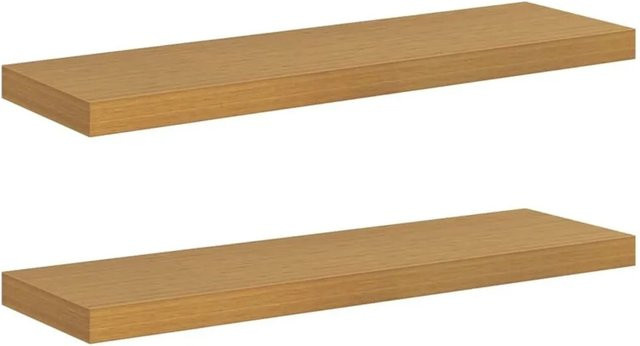 vidaXL Wandregal Set 2 Stück Beige aus MDF, B/H/T: 80 x 4 x 23,5 cm - Bild 1