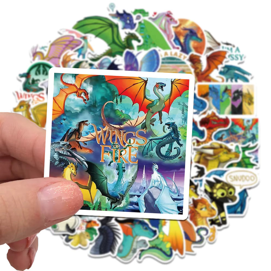 Wings of Fire Vinyl-Aufkleber, Cartoon-Motiv, 50-teiliges Set - Bild 4