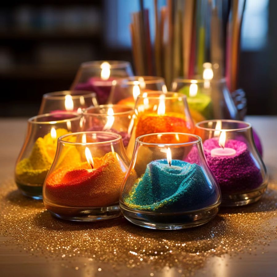 YAKAMOZ Buntes Sand Wachs für DIY Kerzen zum Basteln und Gestalten, Multicolor, 10g oder 50g - Bild 3
