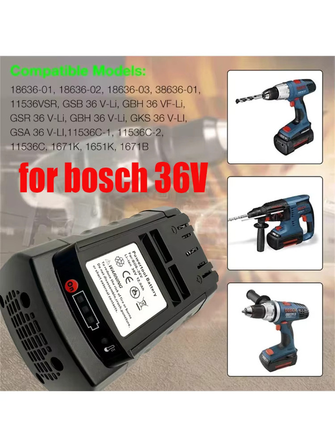 Bosch Lithium-Ionen-Akku 36 V, 6000 mAh, Schwarz, für BAT810 BAT836 BAT840 GBH36V-Li Elektrowerkzeuge - Bild 6