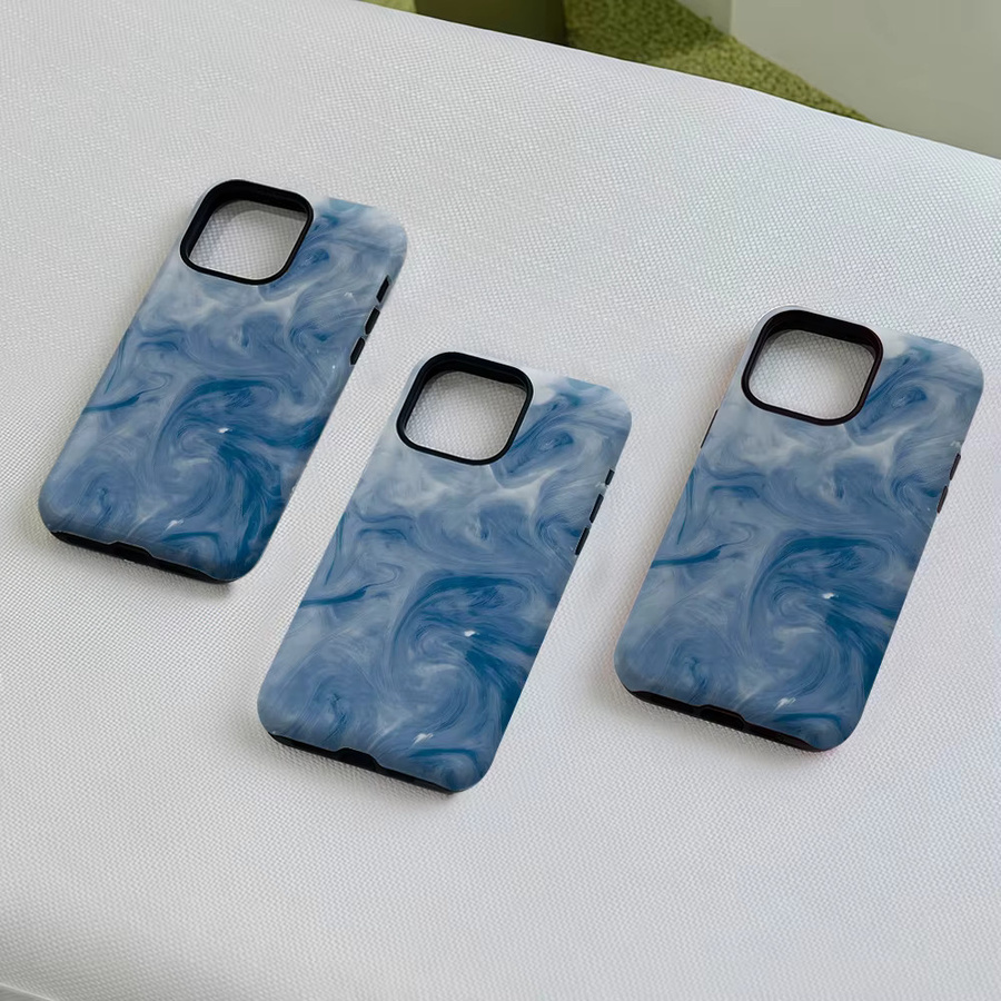 Eisblauer Wirbel Magnetische Robuste Handyhülle für Apple iPhone 17 16 15 14 13 Pro Max Plus in Blau - Bild 4