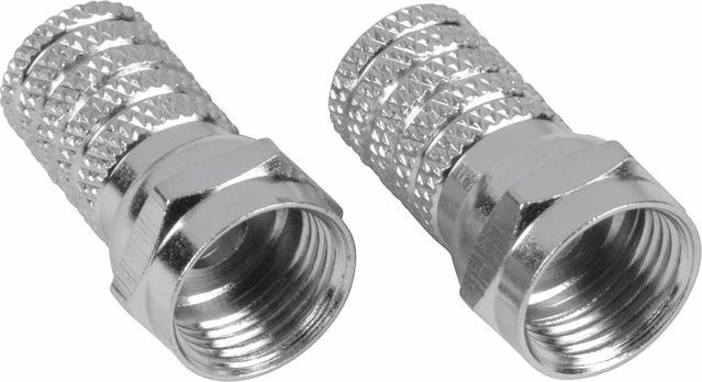 Hama F-Stecker in Silber, 2 Stück, 5,8 mm - Bild 1
