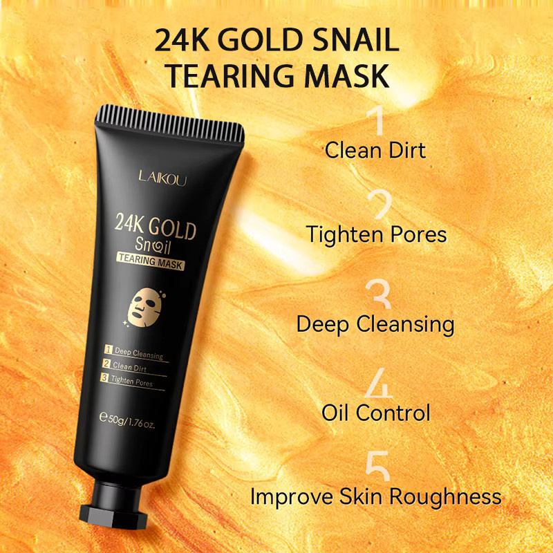 LAIKOU 24K Gold Schnecken-Kollagen Peel-Off Maske, 50g - Bild 4