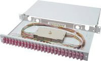 Digitus LWL Spleißbox in Weiß, 1HE, bestückt mit 24x SC DX, OM4 - Bild 1