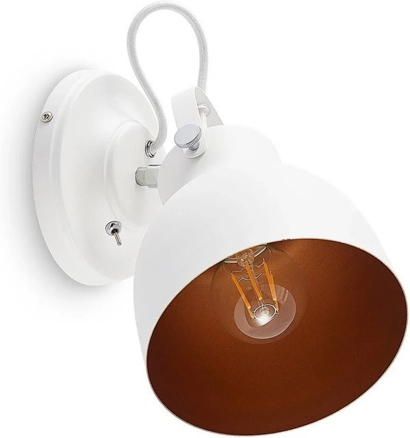 Lindby Wandleuchte Adirta Modern Weiß aus Metall, 1-flammig E27 - Bild 1