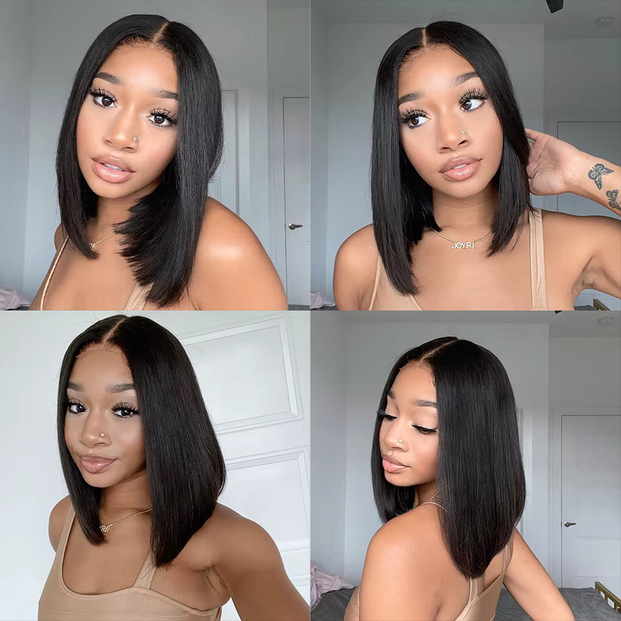 JAYCEE HAIR Bouclé Human Hair Tissage, 12a malaysische kurze Bob Bündel - Bild 2