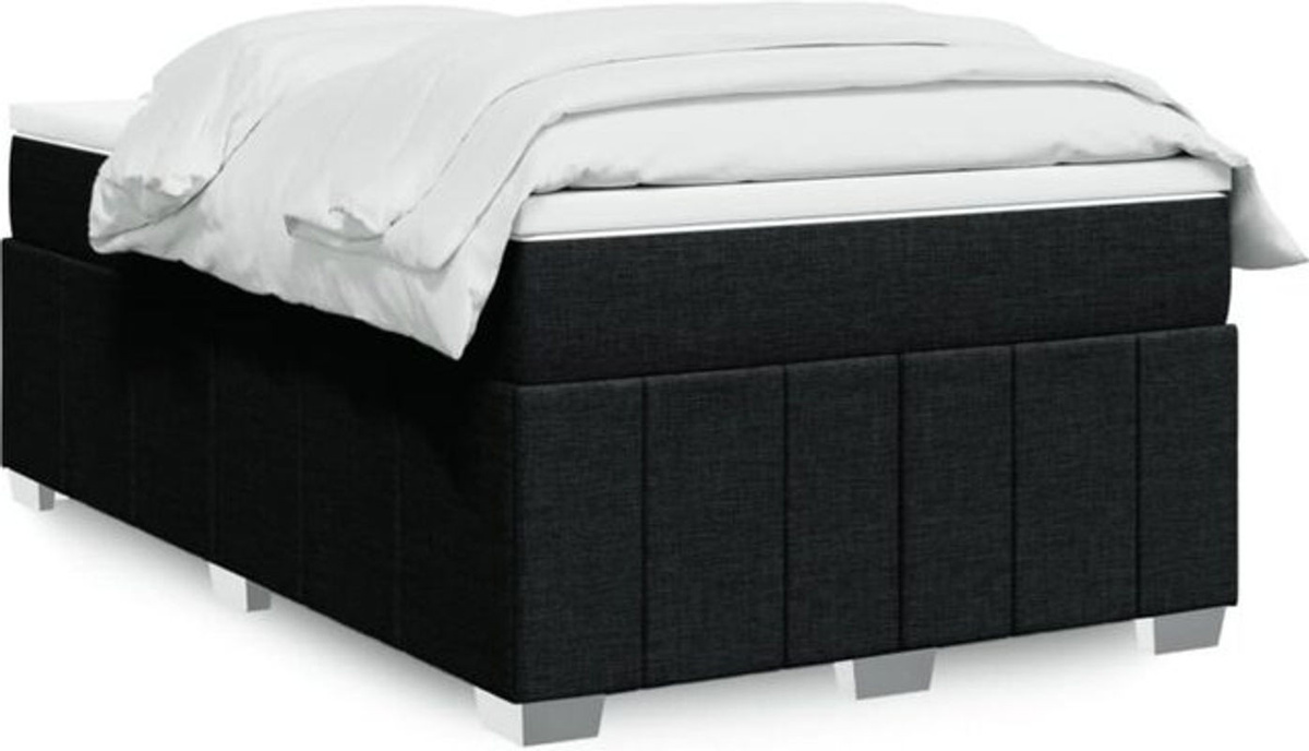 vidaxl Boxspringbett mit Matratze in Schwarz aus Stoff, B/T/H: 120 x 200 x 46 cm - Bild 1