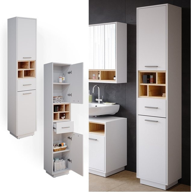 Vicco Badschrank Beatrice Hochschrank in Weiß, B: 38,0 cm, T: 30,52 cm, H: 190,0 cm - Bild 1