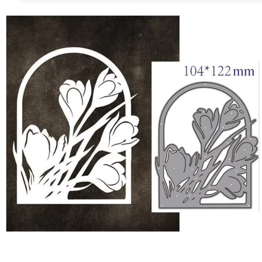 Metall-Schablonen für Scrapbooking und Bastelarbeiten mit Blumenmotiven zur Papierprägung und zum Basteln von Karten - Bild 2