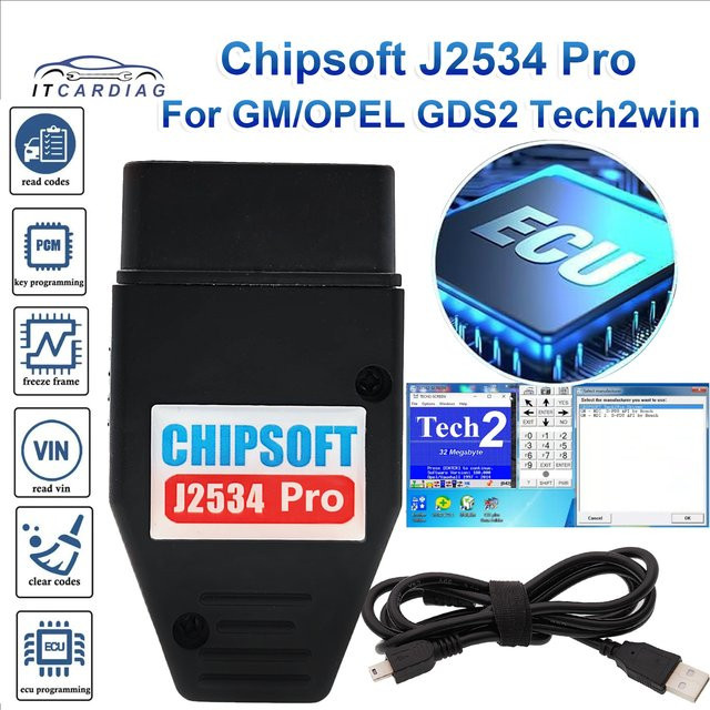 Chipsoft J2534 Pro VCI-Diagnosekabel für GM/OPEL GDS2 Scanner V2023.2.1 und Tech2WIN 16.02.24 ECU Chip Tuning Diagnosetool - Bild 1