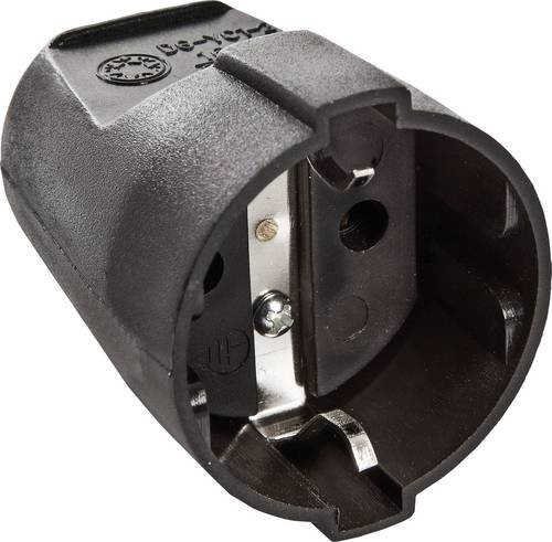 AS Schwabe Schutzkontaktkupplung 230V aus Kunststoff in Schwarz IP20 - Bild 1