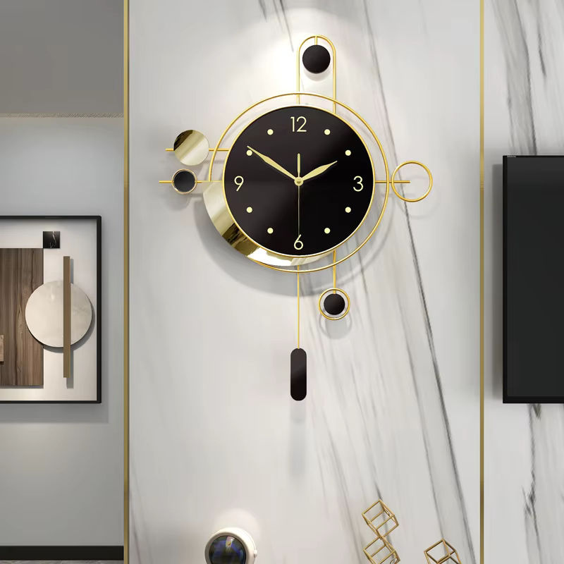Moderne runde Wanduhr aus Metall in Gold, geräuschlose analoge Wanduhr für dein Wohnzimmer - Bild 5