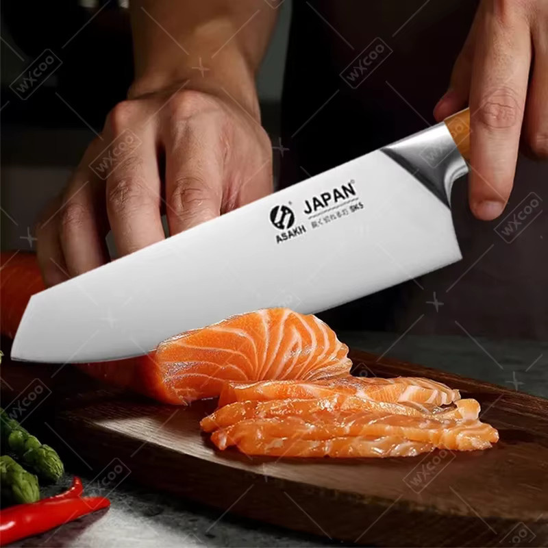 WXCOO Kochmesser Set mit Aufbewahrungsbox aus Holz zum Schneiden von Fleisch, Fisch und Obst - Bild 2