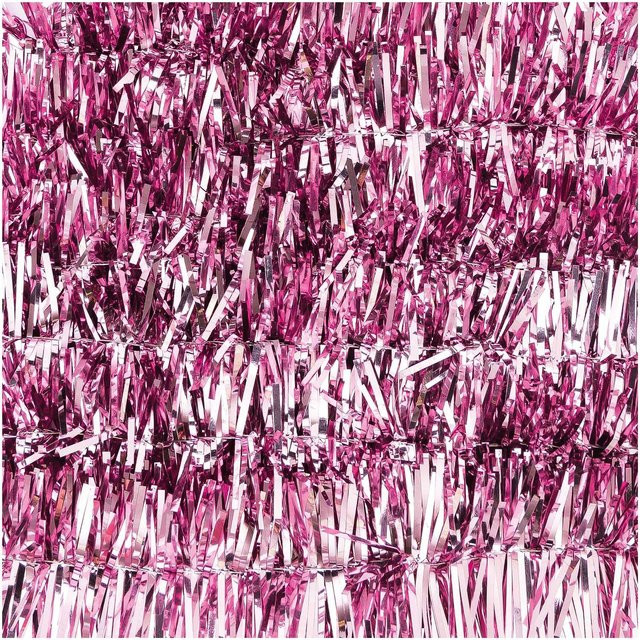 Rico Design Weihnachts-Girlande Lametta in Rosa, 5 m - Bild 1