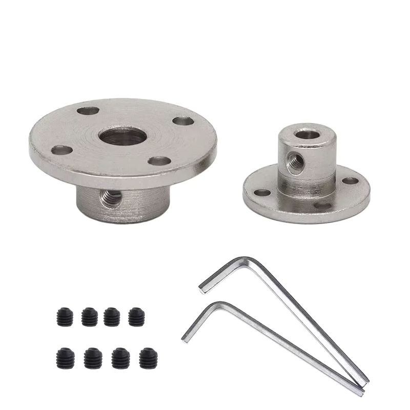 Starre Flanschkupplung Motor Guide Welle Koppler Stecker in Silber mit Schraubenschlüssel und Schrauben für verschiedene Durchmesser von 2 mm bis 14 mm - Bild 3