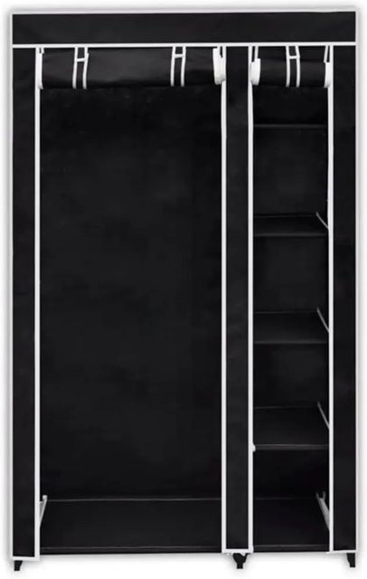 vidaXL Faltbarer Stoffschrank Schwarz mit Rolladen B/T/H: 110 x 45 x 175 cm - Bild 1