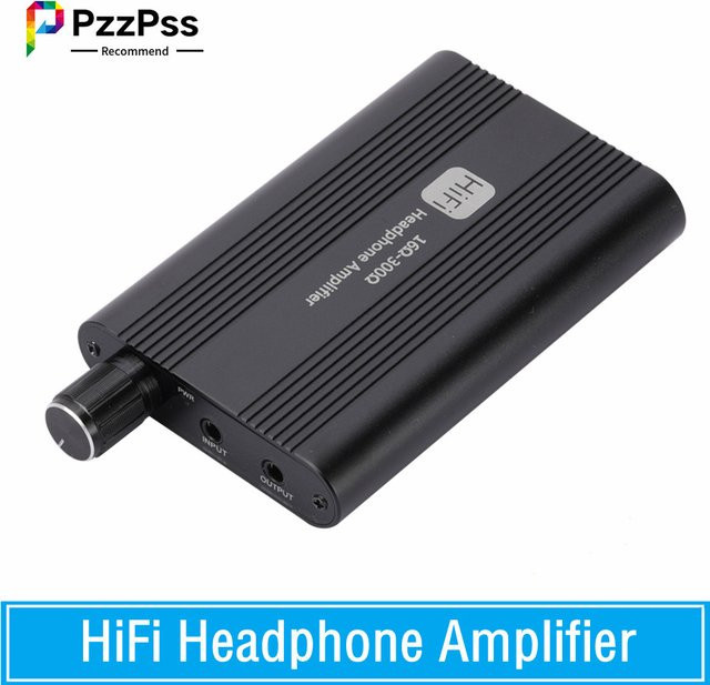 PzzPss Tragbarer HiFi-Kopfhörerverstärker mit 3,5-mm-Klinkenanschluss, Einstellbar, Schwarz - Bild 1