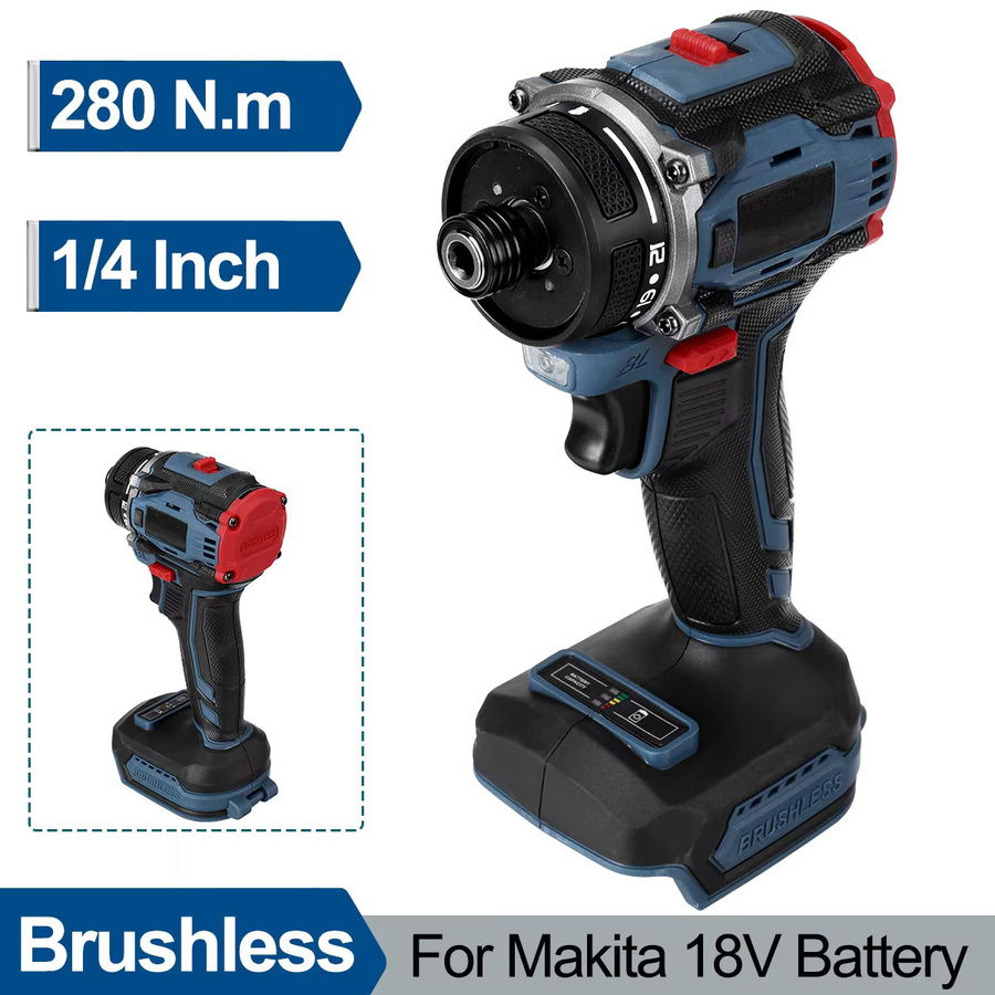 VIOLEWORKS Bürstenloser Akku-Schraubendreher mit 2 Geschwindigkeiten und 4000 rpm, 1/4 Zoll Bohrmaschine für 18 V Akku - Bild 2