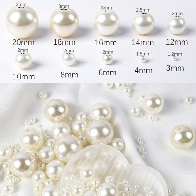 Imitationsperlen Acryl, 3 4 6 8 10 mm, Unisex - Bild 1