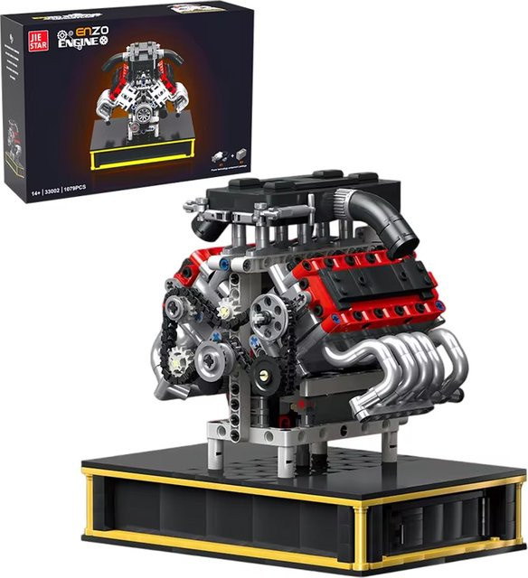 Mould King 33001 V8 Motormodell Kleines Granulat-Bausteinset mit 1123 Teilen in Mehrfarbig als DIY Lernspielzeug für Kinder und Erwachsene - Bild 1