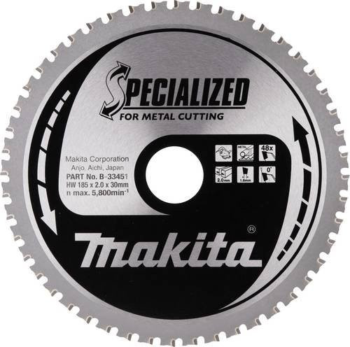 Makita Kreissägeblatt B-33451 in Silber, Durchmesser: 185 mm, Bohrung: 30 mm, Zähne: 48 - Bild 1