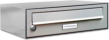 AL Briefkasten für 1 Partei zur Aufputzmontage, silberfarben, B/H/T: 38,5 x 11,5 x 27,5 cm - Bild 1