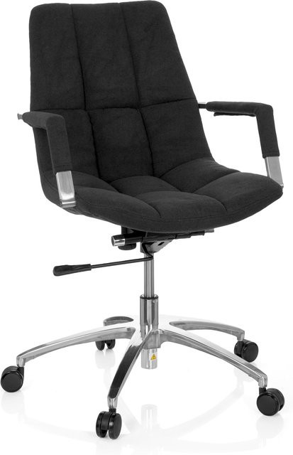 hjh OFFICE Home Office Bürostuhl SARANTO in Retro-Optik mit Armlehnen und Stoffbezug - Bild 1