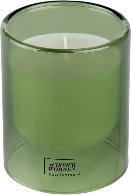 Schöner Wohnen Duftkerze Basil im grünen Glas, Durchmesser: 9 cm, Höhe: 11 cm - Bild 1