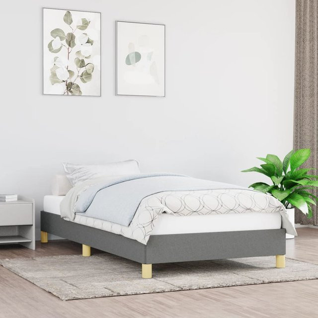 vidaXL Bettgestell mit Stoffbezug in Grau, B/T/H: 90 x 200 x 25 cm - Bild 2