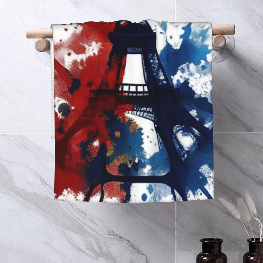 Creative Man Gesichtstuch Paris Eiffelturm aus Baumwolle, Weiß, B: 30 cm, H: 60 cm - Bild 3