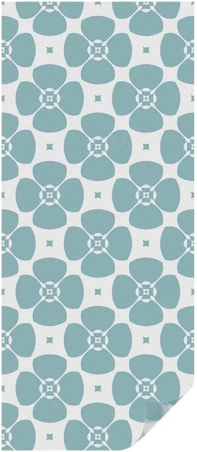 Tulup Buntglasfolie Blumensymmetrie Selbstklebend, Sichtschutz Fensterfolie in Weiß und Multicolour, Breite: 50 cm, Höhe: 116 cm - Bild 1
