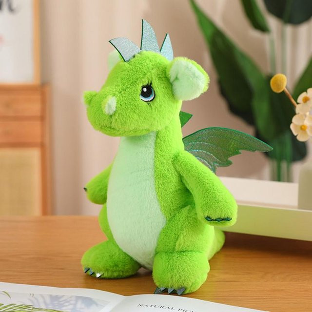 Yiran Health & Beauty Dinosaurier-Stofftier, Plüschtier, Grün Lila Blau, 32cm - Bild 1