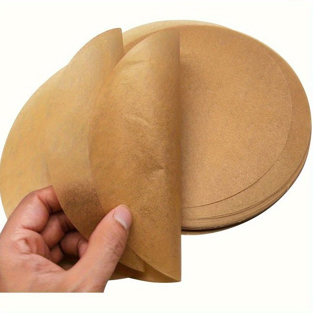 Multifunktionale runde Backeleinlagen aus Papier in Braun für Kuchenformen, Heißluftfritteusen und Dampfgarer Durchmesser: 23,0 cm - Bild 1