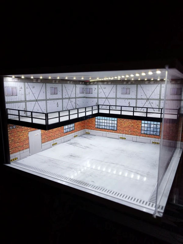 XUFAN Diorama Auto Garage Modell mit LED Beleuchtung im Industrial Design, - Bild 3