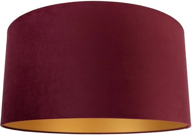 QAZQA Samt Lampenschirm Rot mit goldener Innenseite, Durchmesser: 50 cm, Höhe: 25 cm, E27, rund - Bild 1